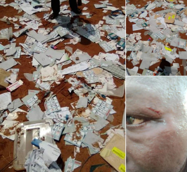 BONOUA Tous les bureaux de vote saccagés, les microbes sont venus pour répliquer mais ont été mis en déroute. Nous enregistrons quelques légers blessés.