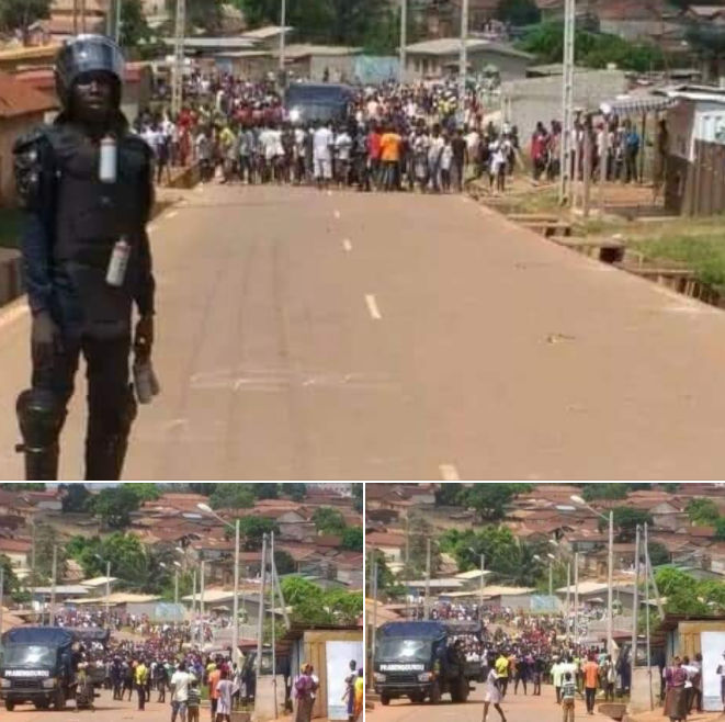 Atmosphère du Dimanche 1er Novembre à #Abengourou Agnikro. Les manifestants dans les rues disent NON au 3ième mandat anticonstitutionnel du nouveau"Panafricaniste"