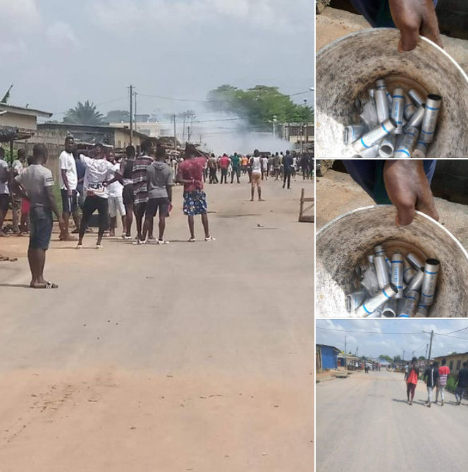 YOPOUGON À Yopougon, la police a fuit et on prend Lacrymogène pour mettre dans assiette de GARBA.