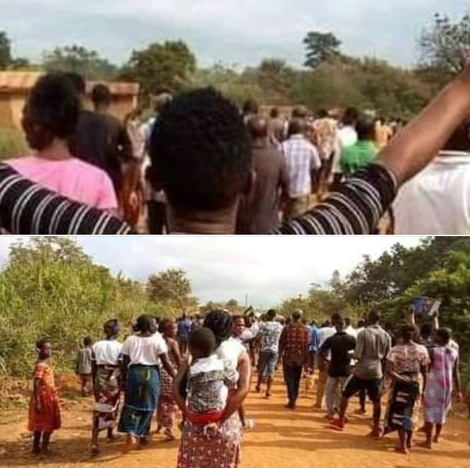 DAOUKRO, Les villages environnants ont rallié la ville ce lundi matin 9/11/2020 pour apporter du renfort à la désobéissance civile. La ville est paralysée. 